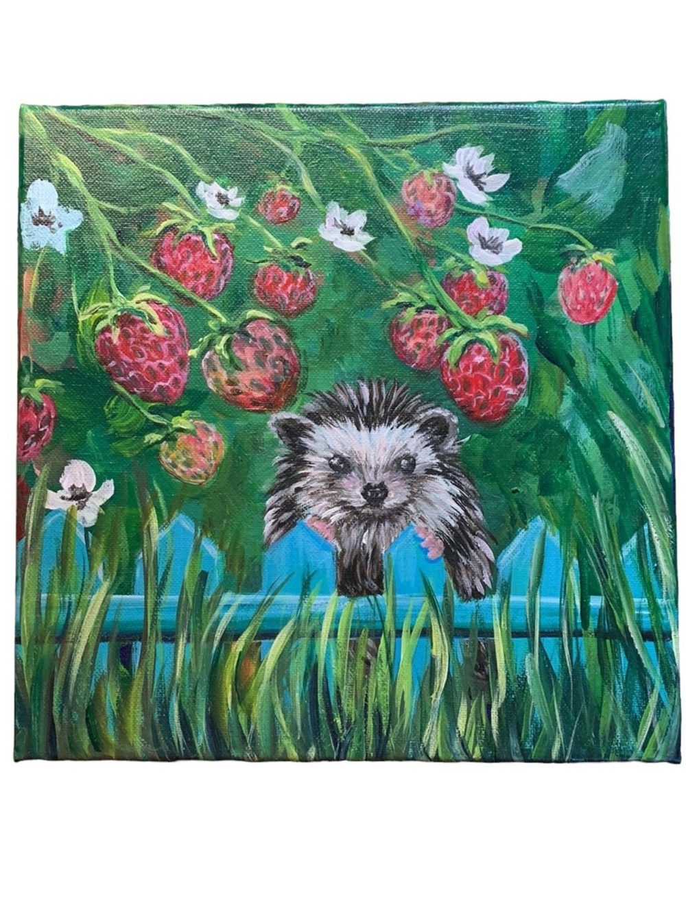 SALE!!! Hedgehog painting. Original painting handmade